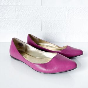Nine West Womens Slip On Pointed Toe Speakup Ballet Flats Magenta 6.5